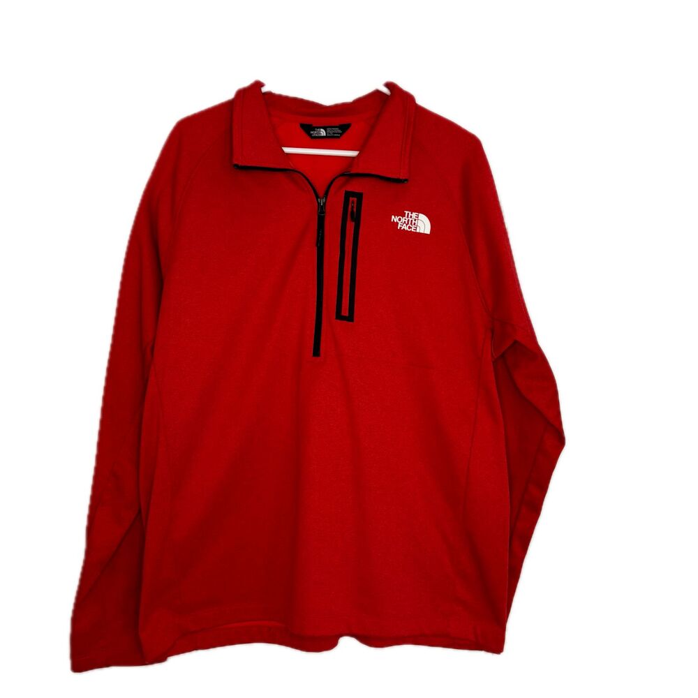 The North Face Men's XL Red 1/4 Quarter Half Zip Pullover Sweater Jacket Active
